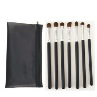 7pcs pony hair eye shadow private label makeup brush set with PU bag